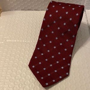 Nautica Red and White Checkered Tie